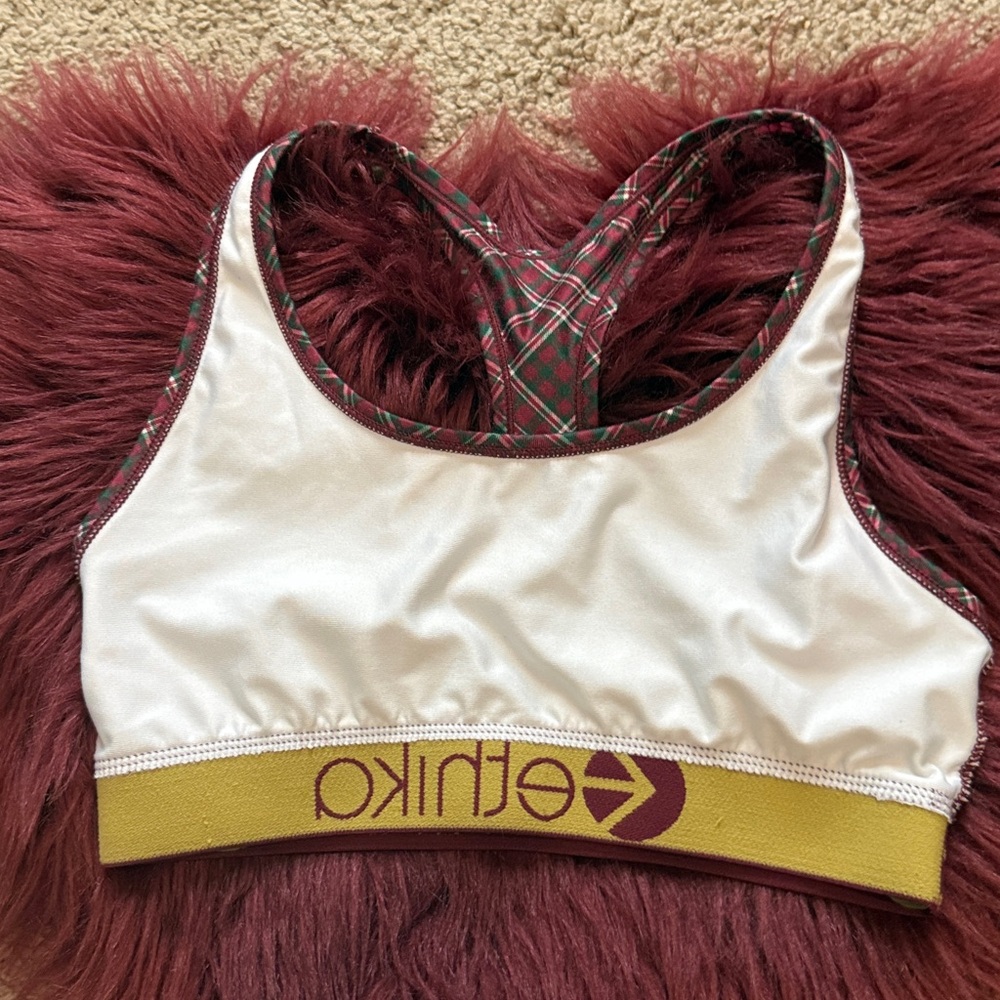 Ethika Tiger Floral Sports Bra & Boyshort Set – Burgundy Waistband – (Size M) - Picture 3 of 5